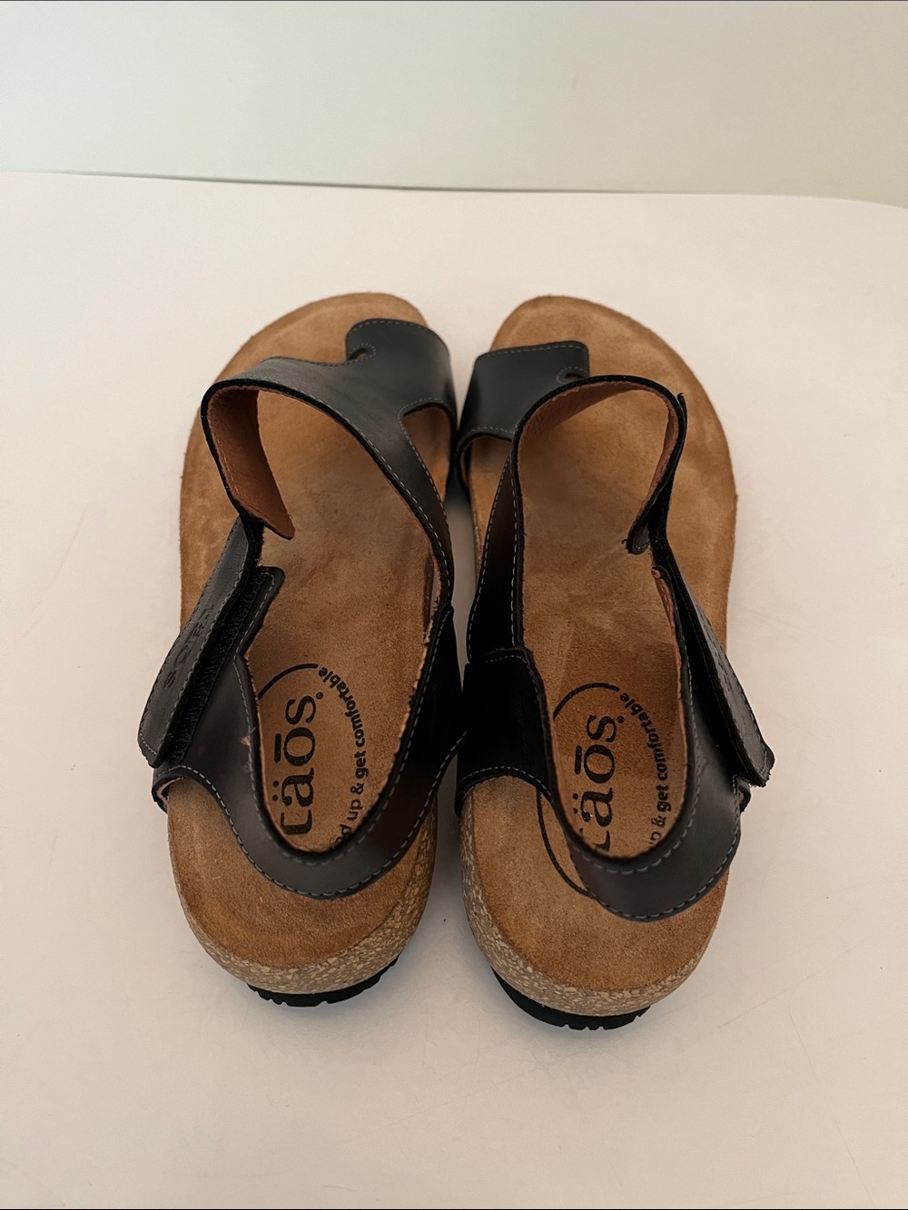 Taos Fame Sandals, black leather, size 40 or US 9-9.5, arch support - Picture 4 of 8
